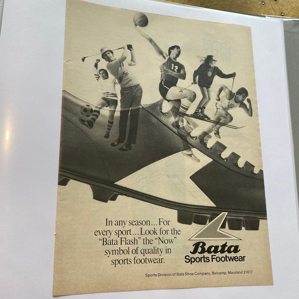 Vintage 70s Sport Magazine Bata Ad Poster